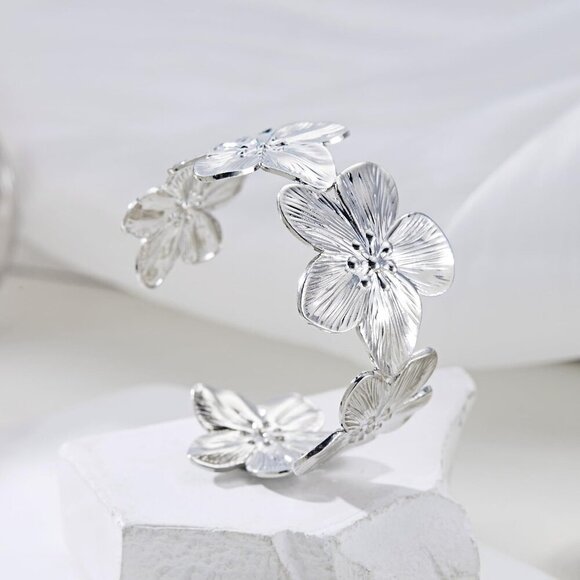 Brand New Silver Butterfly Wide Cuff Bracelet Statement - Picture 4 of 6